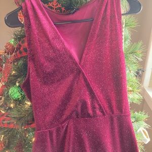 Iris Burgandy Velvet Dress with Sparkle